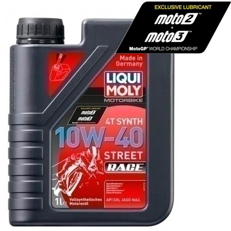 ACEITE LIQUI-MOLY BOTELLA 1L MOTOR 100% SINTÉTICO 4T 10W-40 STREET RACE 14208