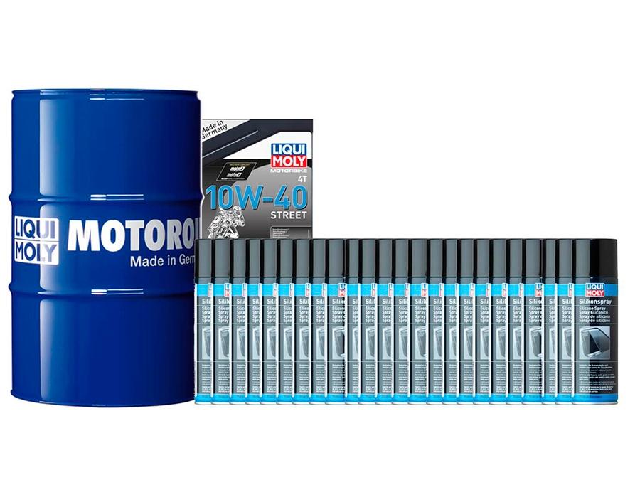 ACEITE LIQUI-MOLY PACK BIDÓN 205L 10W-40 SINTÉTICO + 24 TRATAMIENTOS SILICONA 300ML