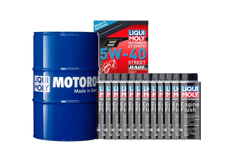 ACEITE LIQUI-MOLY PACK BIDÓN 60L 5W-40 100% SINTÉTICO + 12 LIMPIA MOTORES 250ML