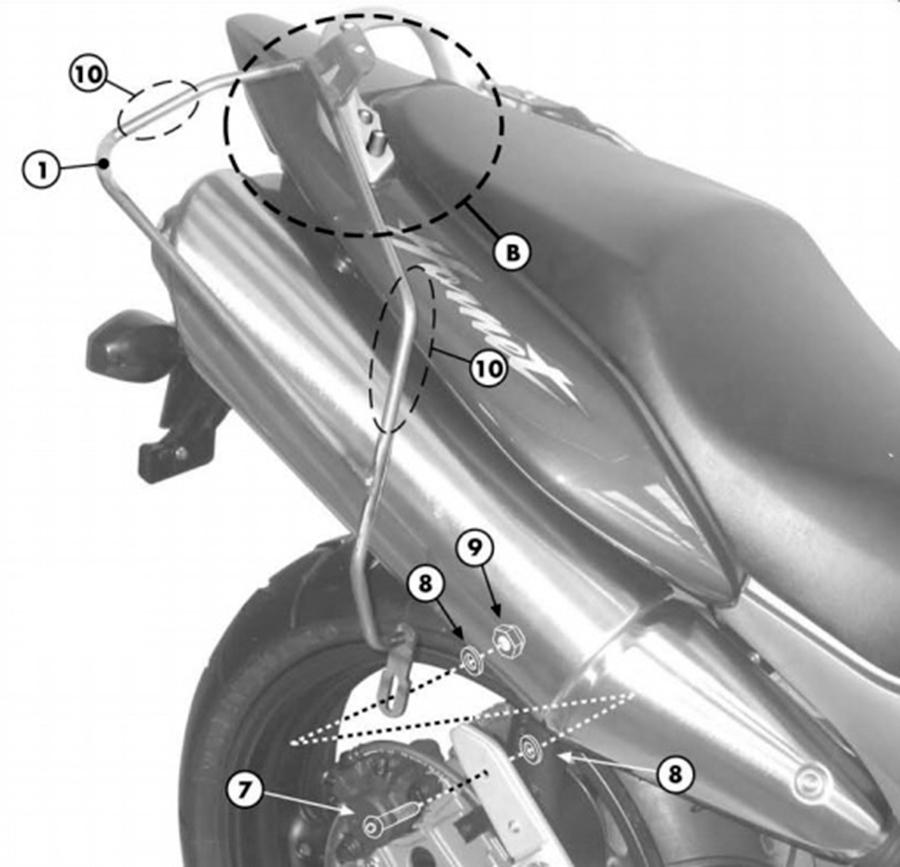 SOPORTE ALFORJAS GIVI HONDA.HORNET.CBF/S.600.03 06/98 02   T214   T214