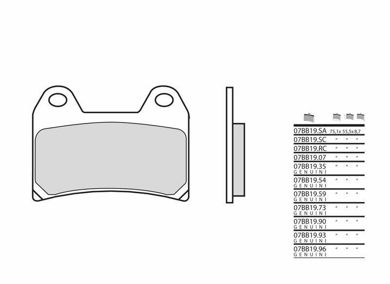 PASTILLAS DE FRENO BREMBO GENUINE SINTERED METAL BRAKE PADS - 07BB1959