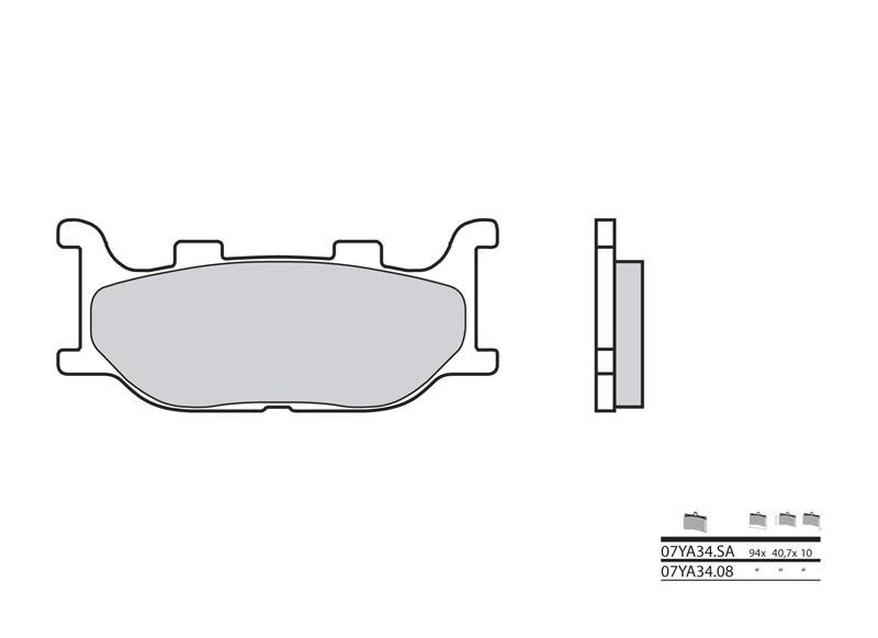 PASTILLAS DE FRENO BREMBO STREET SINTERED METAL BRAKE PADS - 07YA34LA