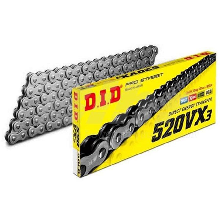 CADENA DID 520 VX3 112 ESLABONES NEGRO CIERRE REMACHE
