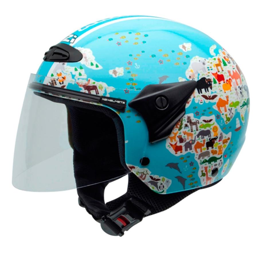 CASCO NZI ABIERTO MINIJET MODELO HELIX II JR MAPAMUNDI BRILLO