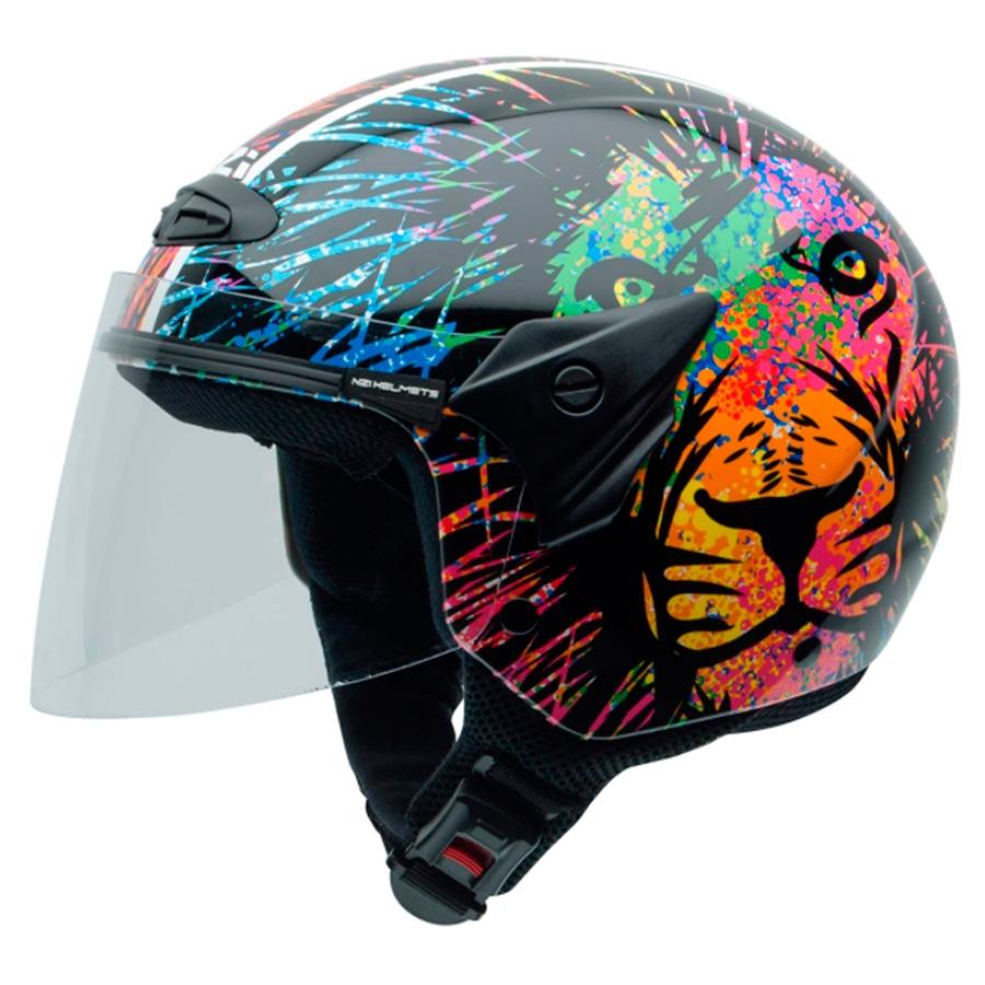 CASCO NZI ABIERTO MINIJET MODELO HELIX II JR LION BRILLO