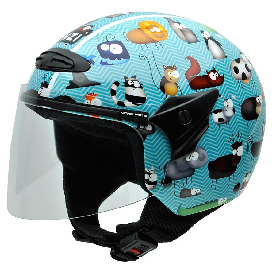 CASCO NZI ABIERTO MINIJET MODELO HELIX II JR ANIMALS BRILLO