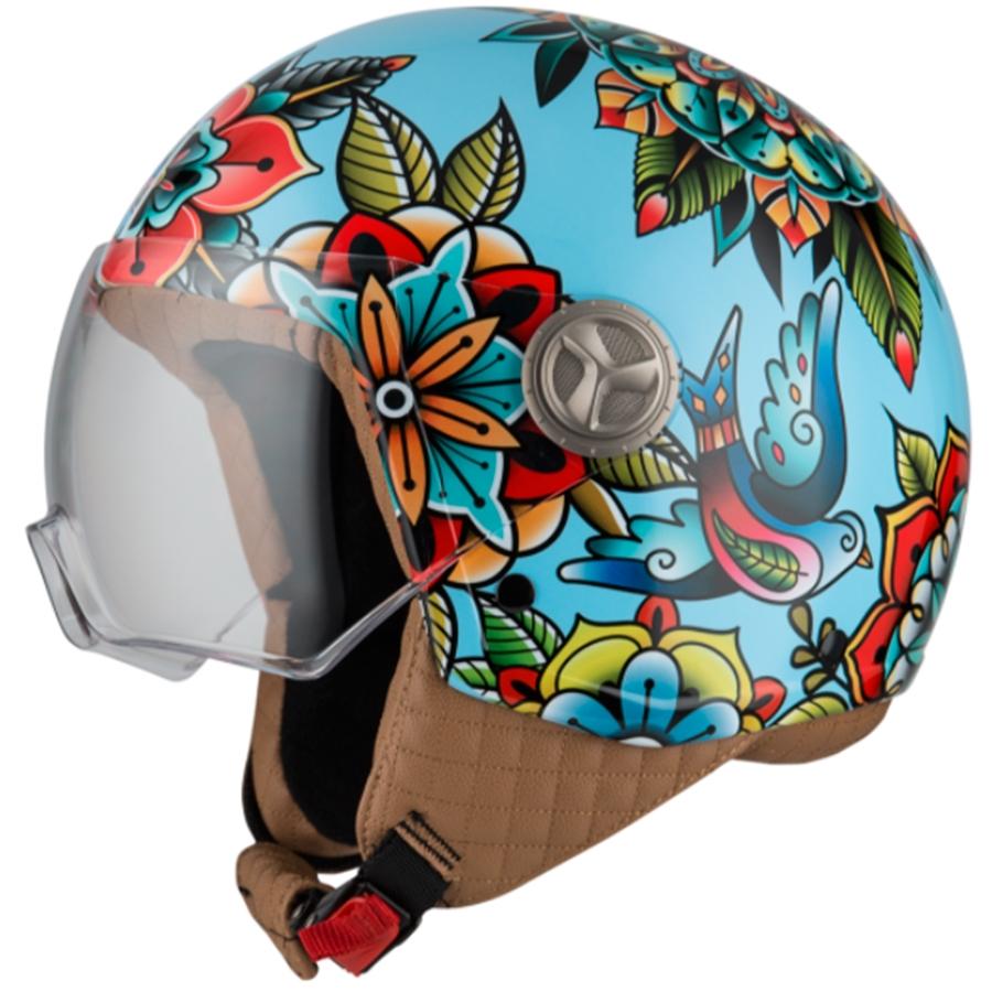 CASCO NZI ABIERTO MINIJET MODELO ZETA 2 PRINTEMPS BRILLO