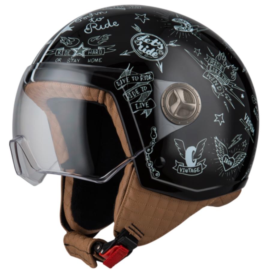 CASCO NZI ABIERTO MINIJET MODELO ZETA 2 STICKERS BRILLO