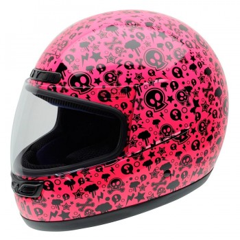 CASCO NZI INTEGRAL MODELO ACTIVY JUNIOR PINK BONES BRILLO