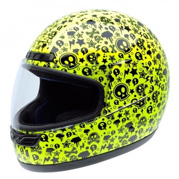 CASCO NZI INTEGRAL MODELO ACTIVY JUNIOR YELLOW BONES BRILLO