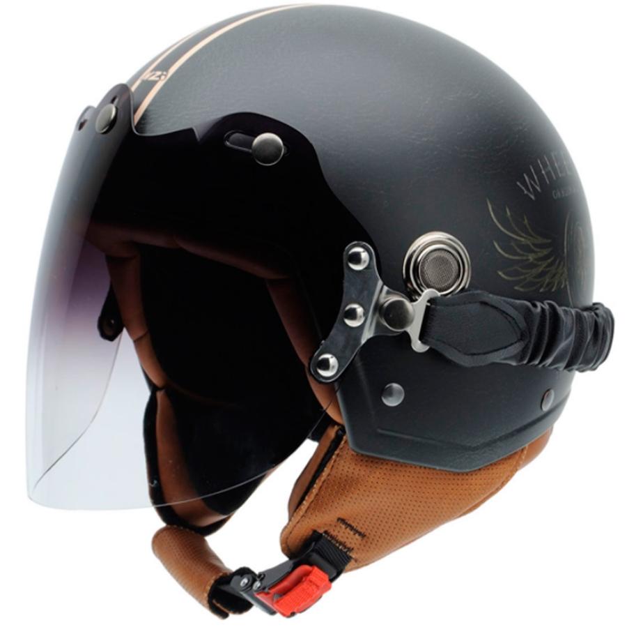 CASCO NZI ABIERTO MINIJET MODELO TONUP VISOR STEELWHEELS MATE