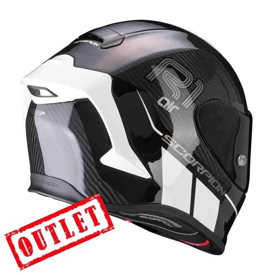 CASCO SCORPION INTEGRAL EXO-R1 CARBON CORPUS II NEGRO-BLANCO