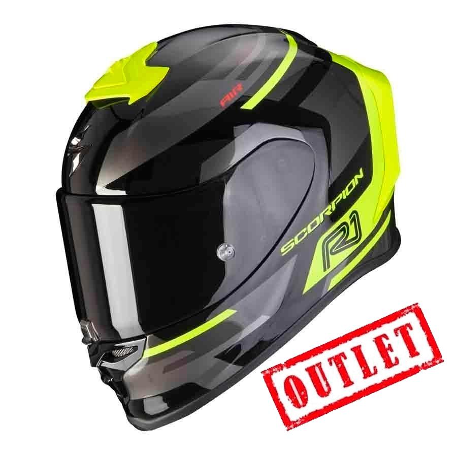 CASCO SCORPION INTEGRAL EXO-R1 AIR ORBIS NEGRO-NEON AMARILLO