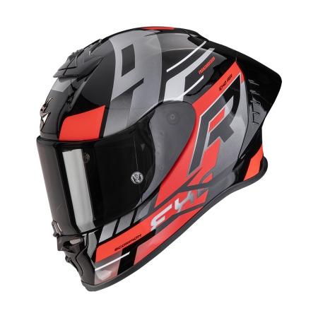 CASCO SCORPION EXO-R1 EVO II AIR ADRENALINE NEGRO-ROJO-PLATA