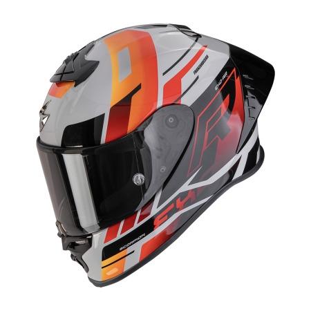 CASCO SCORPION EXO-R1 EVO II AIR ADRENALINE GRIS-ROJO-NARANJA