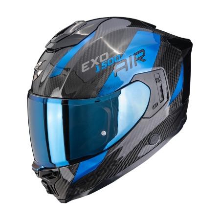CASCO SCORPION EXO-1500 CARBON AIR PLATTED NEGRO-AZUL