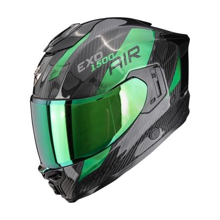 CASCO SCORPION EXO-1500 CARBON AIR PLATTED NEGRO-VERDE