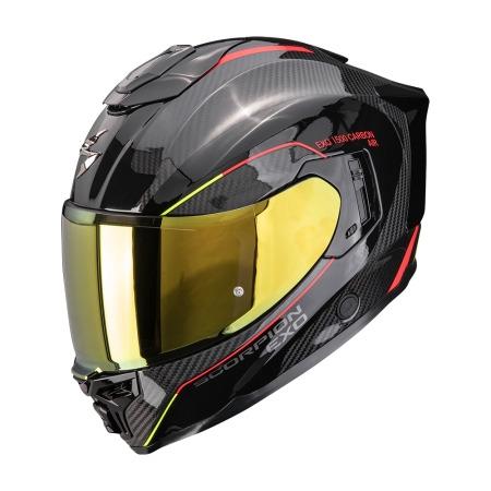 CASCO SCORPION EXO-1500 CARBON AIR MUNDI NEGRO-ROJO-AMARILLO