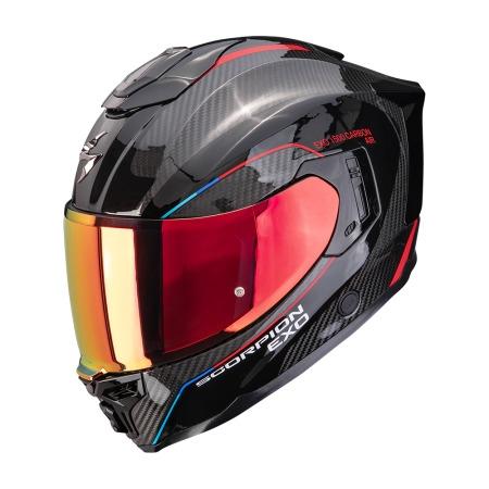 CASCO SCORPION EXO-1500 CARBON AIR MUNDI NEGRO-ROJO