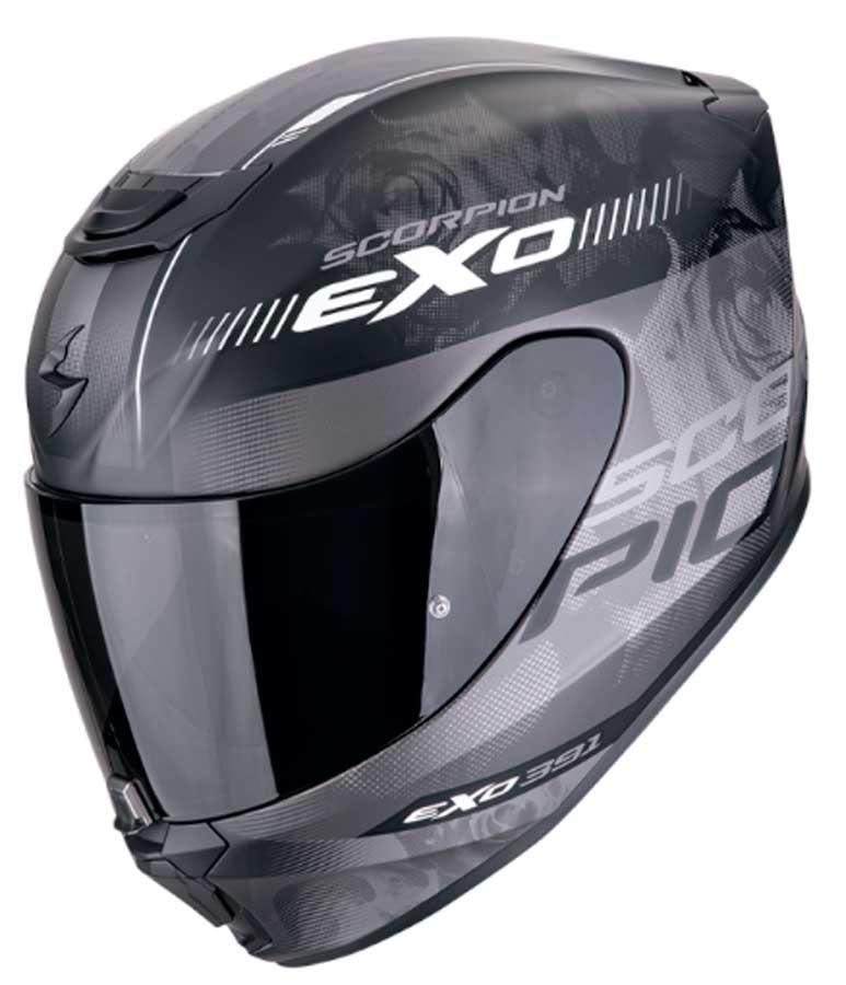 CASCO SCORPION  TOURING EXO-391 AVA NEGRO MATE-PLATA