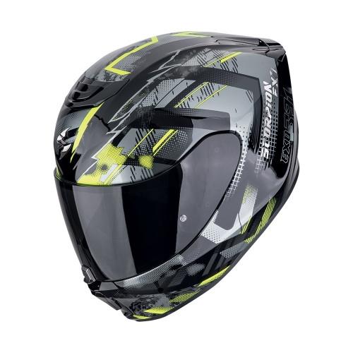 CASCO SCORPION  TOURING EXO-391 CLUTTER NEGRO-AMARILLO FLUO