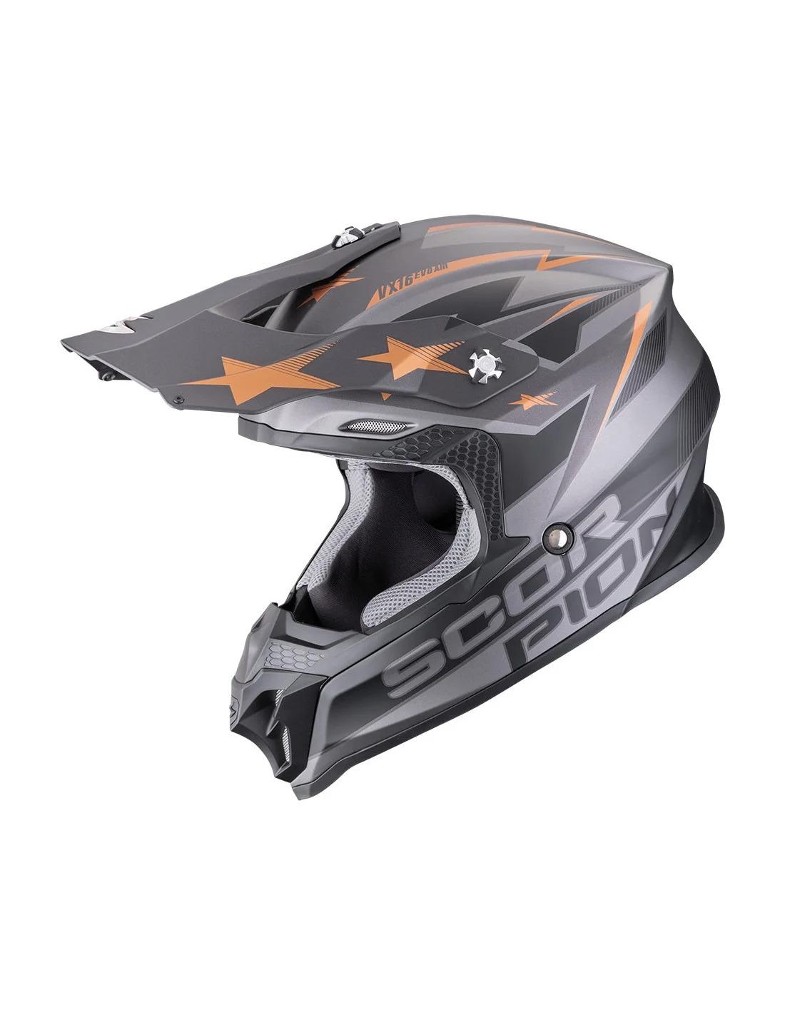 CASCO SCORPION VX-16 EVO AIR PATRIOT PLATA-NEGRO-COBRE