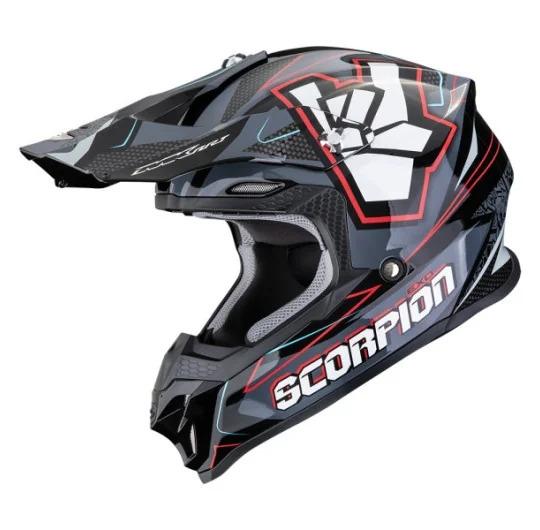 CASCO SCORPION VX-16 EVO AIR ROK NEGRO-GRIS-ROJO