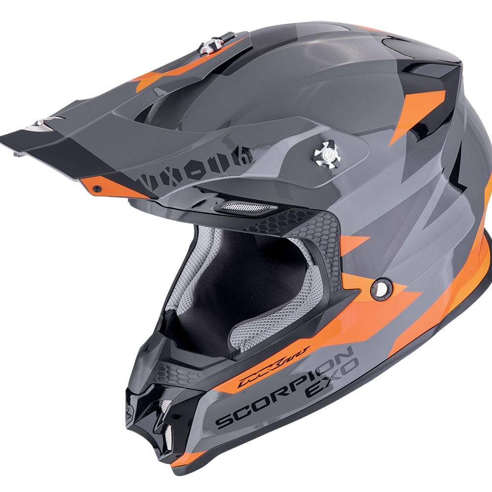 CASCO SCORPION  OFFROAD VX-16 EVO AIR ROD GRIS-NARANJA