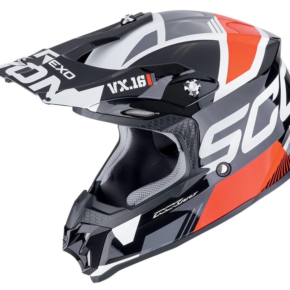 CASCO SCORPION  OFFROAD VX-16 EVO AIR ANALOG NEGRO-ROJO