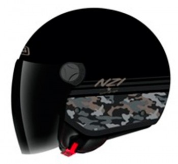CASCO NZI ABIERTO MINIJET MODELO CAPITAL 2 DUO TARGET BLACK BRILLO