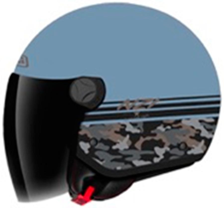CASCO NZI ABIERTO MINIJET MODELO CAPITAL 2 DUO TARGET BLUE BRILLO