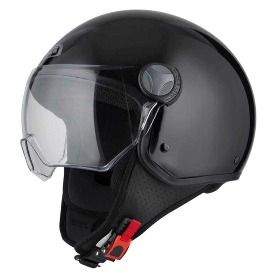 CASCO NZI ABIERTO MINIJET MODELO CAPITAL VISION BLACK BRILLO