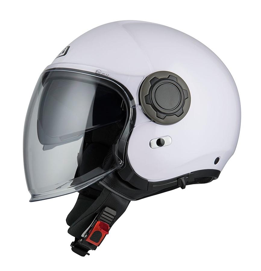 CASCO NZI ABIERTO JET MODELO RINGWAY DUO WHITE BRILLO