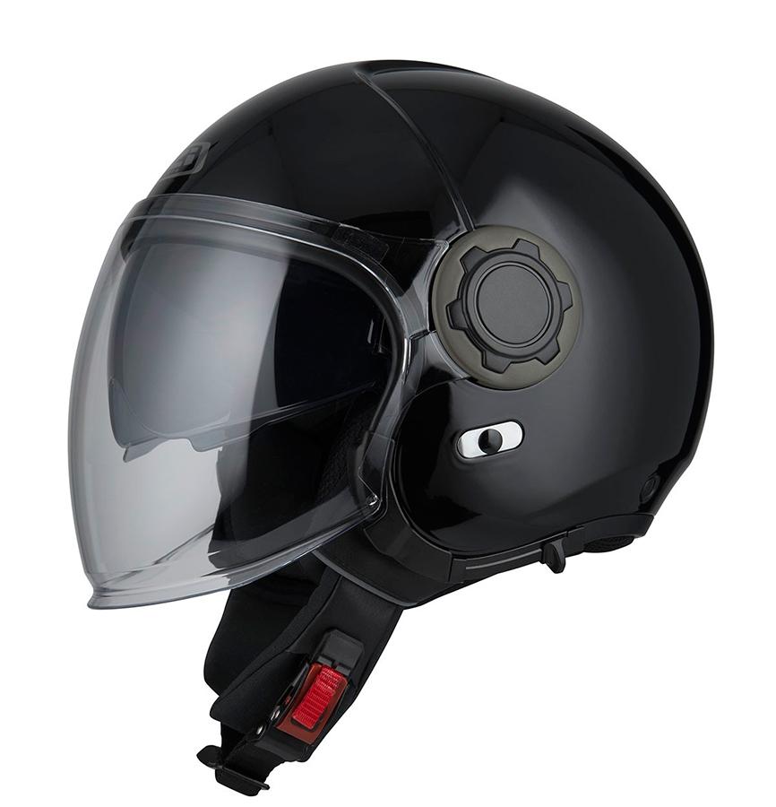CASCO NZI ABIERTO JET MODELO RINGWAY DUO BLACK BRILLO