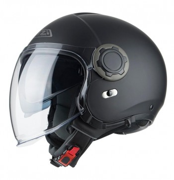 CASCO NZI ABIERTO JET MODELO RINGWAY DUO MATT BLACK BRILLO