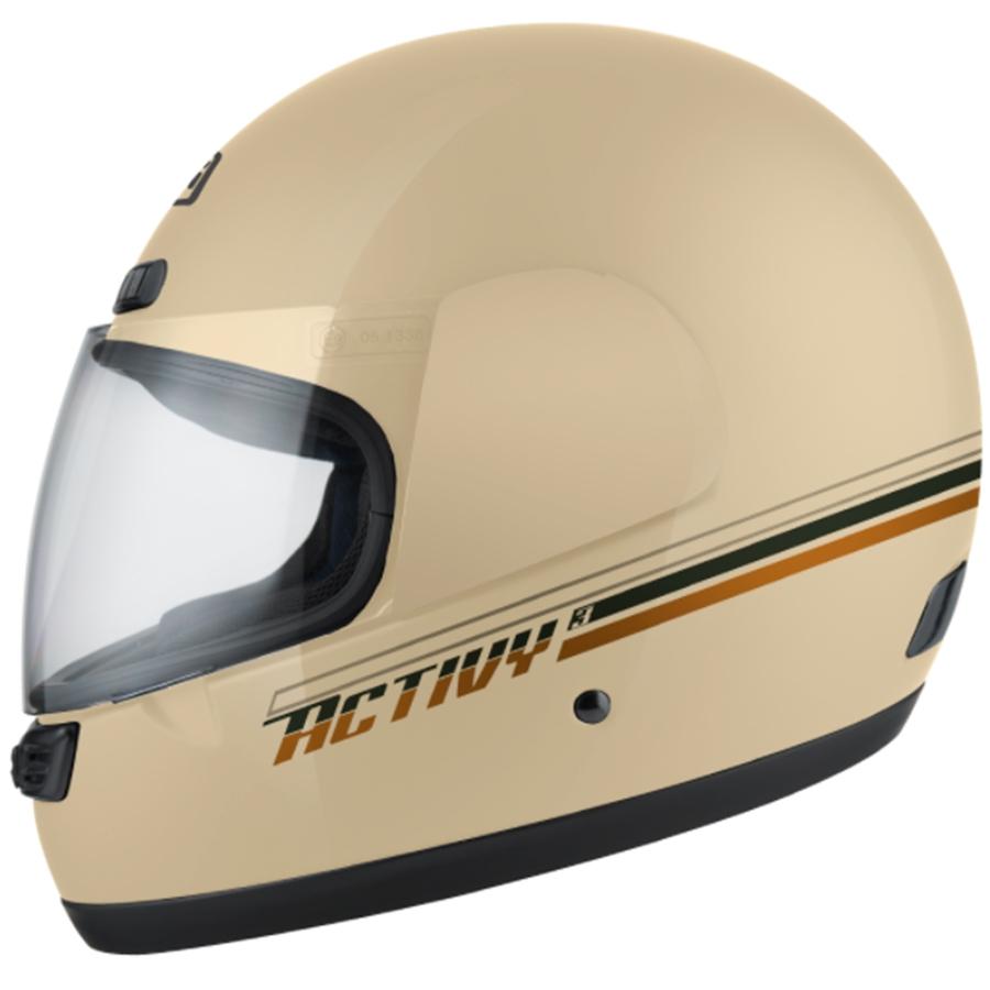 CASCO NZI INTEGRAL MODEL ACTIVY 3 BIBAND CREAM&GOLD BRILLO