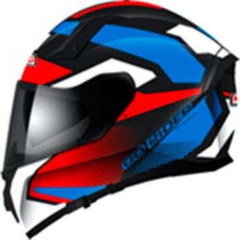 CASCO NZI INTEGRAL MODELO GO RIDER QUADRI BLACK&RED&BLUE