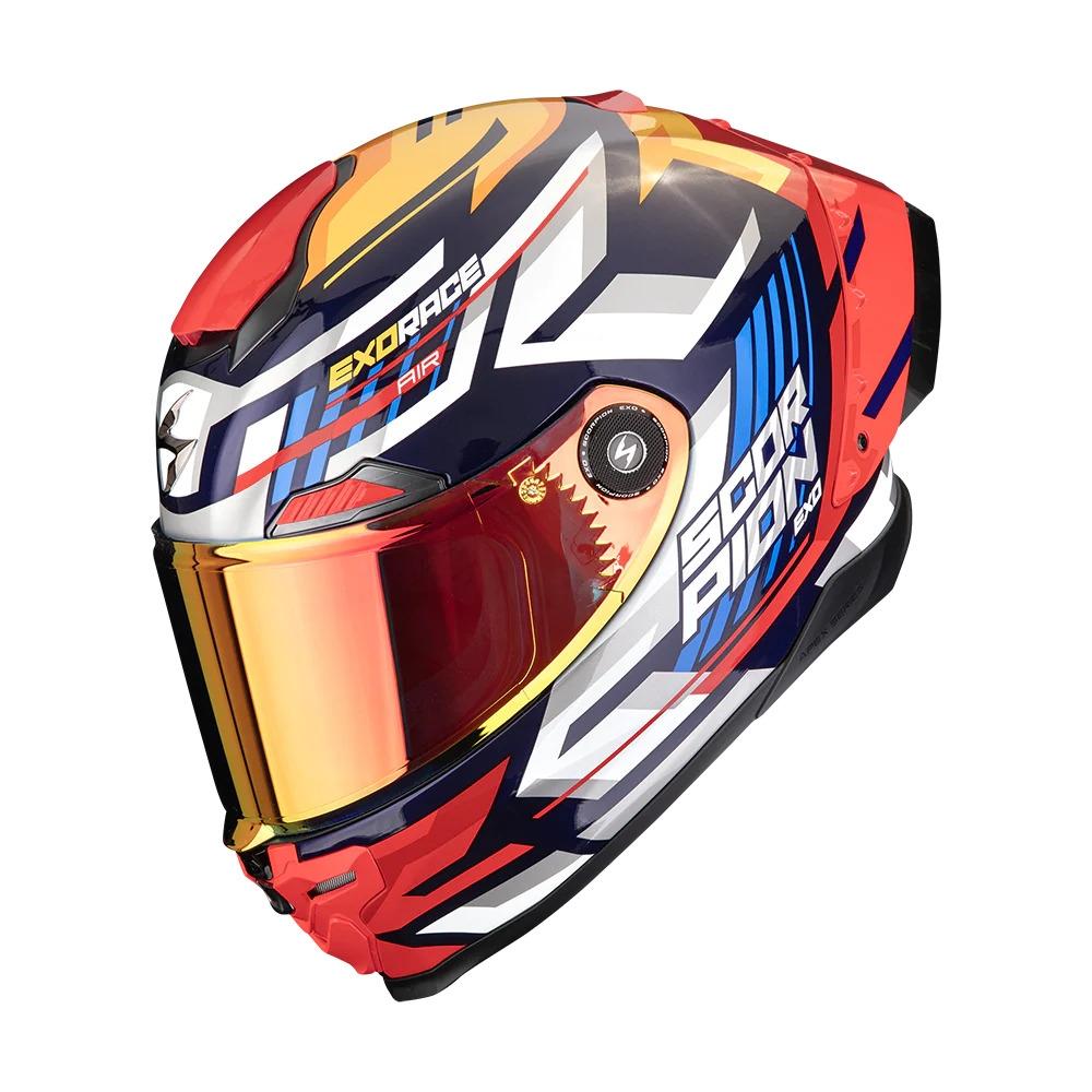 CASCO SCORPION EXO-RACE AIR KOBRA AZUL-AMARILLO-ROJO