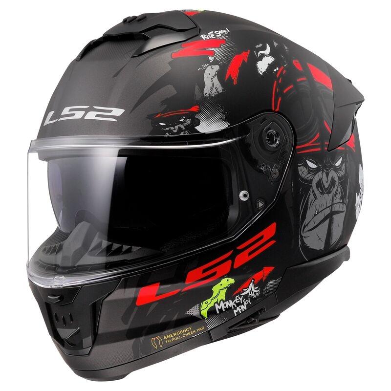 CASCO LS2 INTEGRAL FF808 STREAM II ANGRY MONKEY M.BLACK RED-06