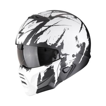 CASCO SCORPION EXO-COMBAT II MARAUDER NEGRO MATE-BLANCO