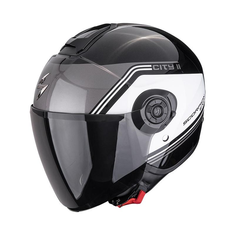 CASCO SCORPION EXO-CITY II VITA METAL NEGRO-BLANCO