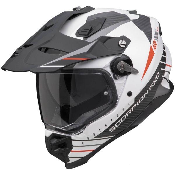 CASCO SCORPION ADVENTURE ADF-9000 AIR FEAT Blanco mate-negro-rojo 184-472-292-07