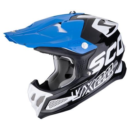 CASCO SCORPION VX-22 AIR UPDOWN NEGRO-BLANCO-AZUL