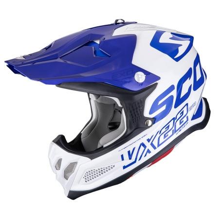 CASCO SCORPION VX-22 AIR UPDOWN BLANCO-AZUL-AZUL