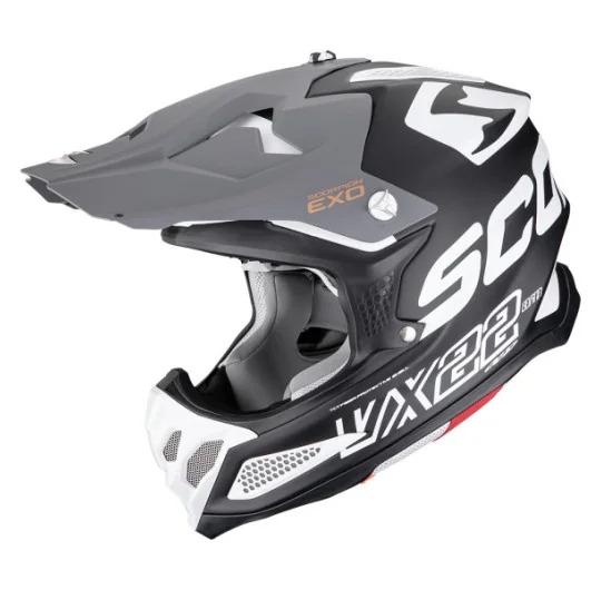 CASCO SCORPION VX-22 AIR UPDOWN MATT NEGRO-BLANCO-GRIS