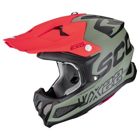 CASCO SCORPION VX-22 AIR UPDOWN MATT VERDE-NEGRO-ROJO