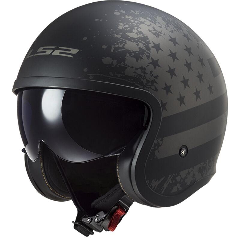 CASCO LS2 ABIERTO OF599 SPITFIRE II MATT BLACK FLAG-06