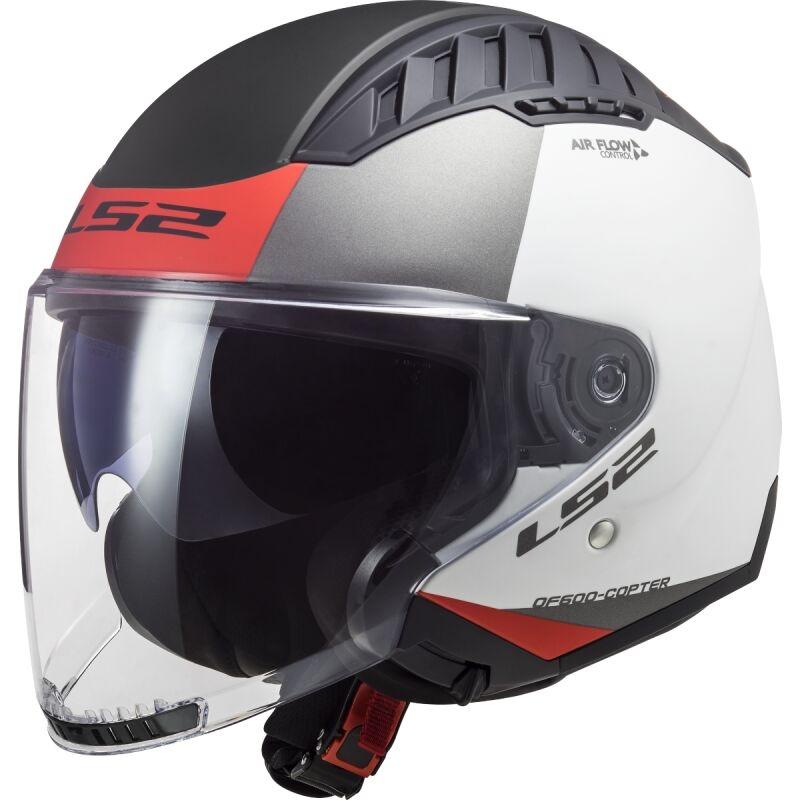 CASCO LS2 ABIERTO OF600 COPTER II URBANE M.WHITE RED-06