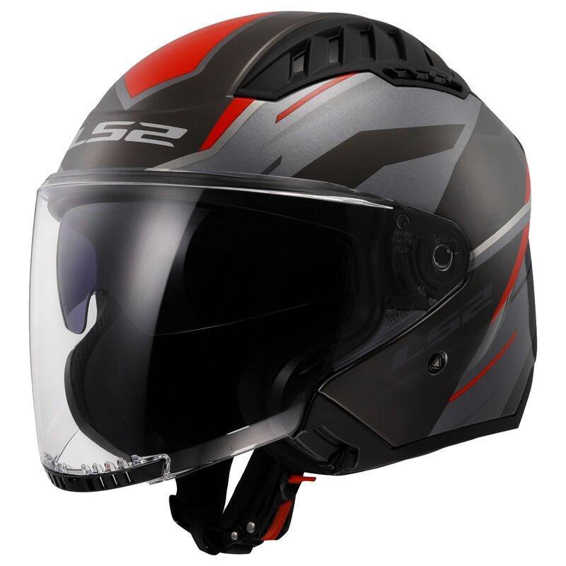 CASCO LS2 ABIERTO OF600 COPTER II DISTON GREY RED-06