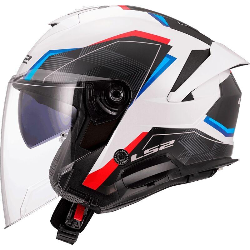 CASCO ABIERTO LS2 OF618 VERSO II AIR WHITE BLUE RED